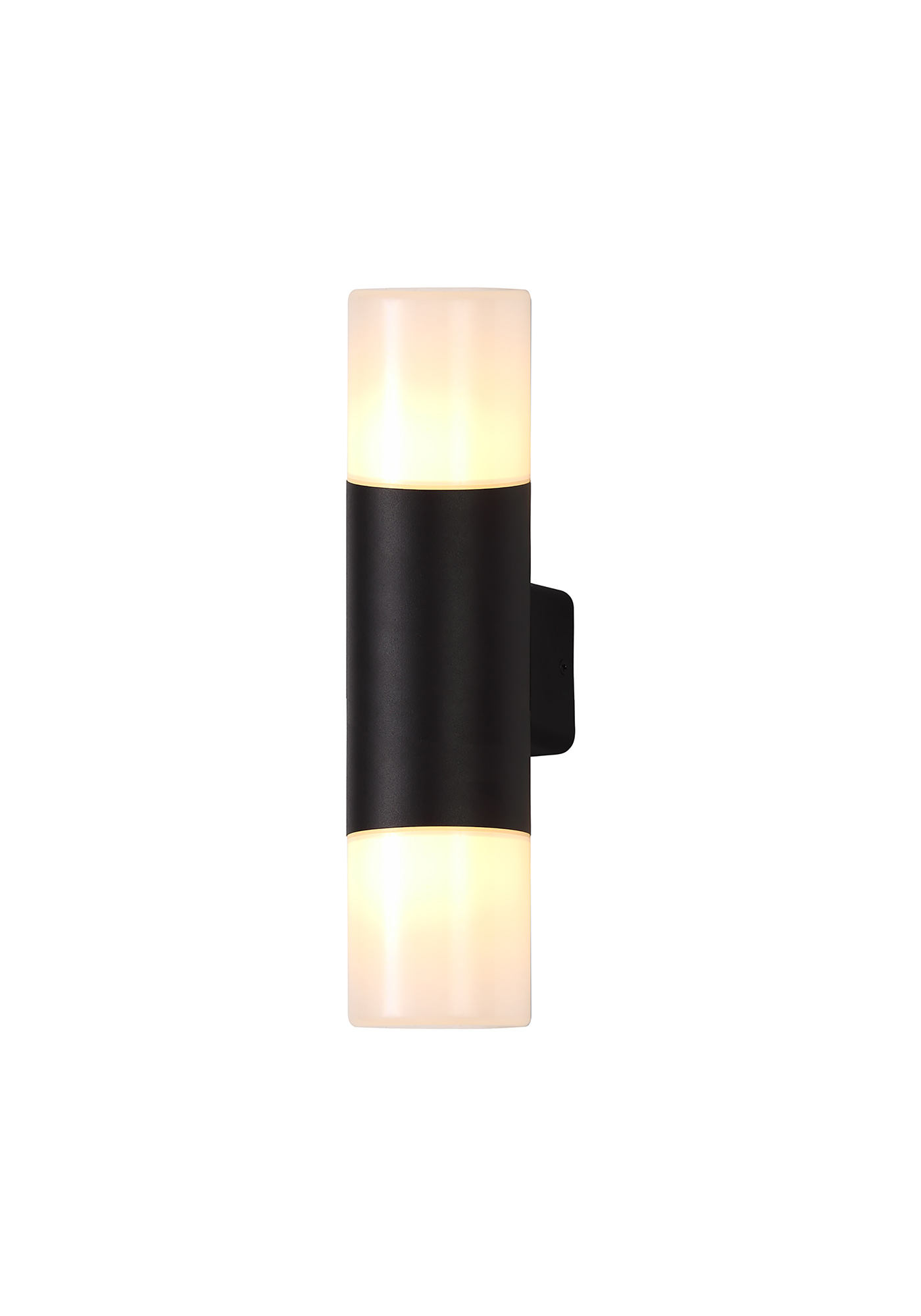 D0553  Prado Wall Lamp 2 Light IP44 Black, Opal